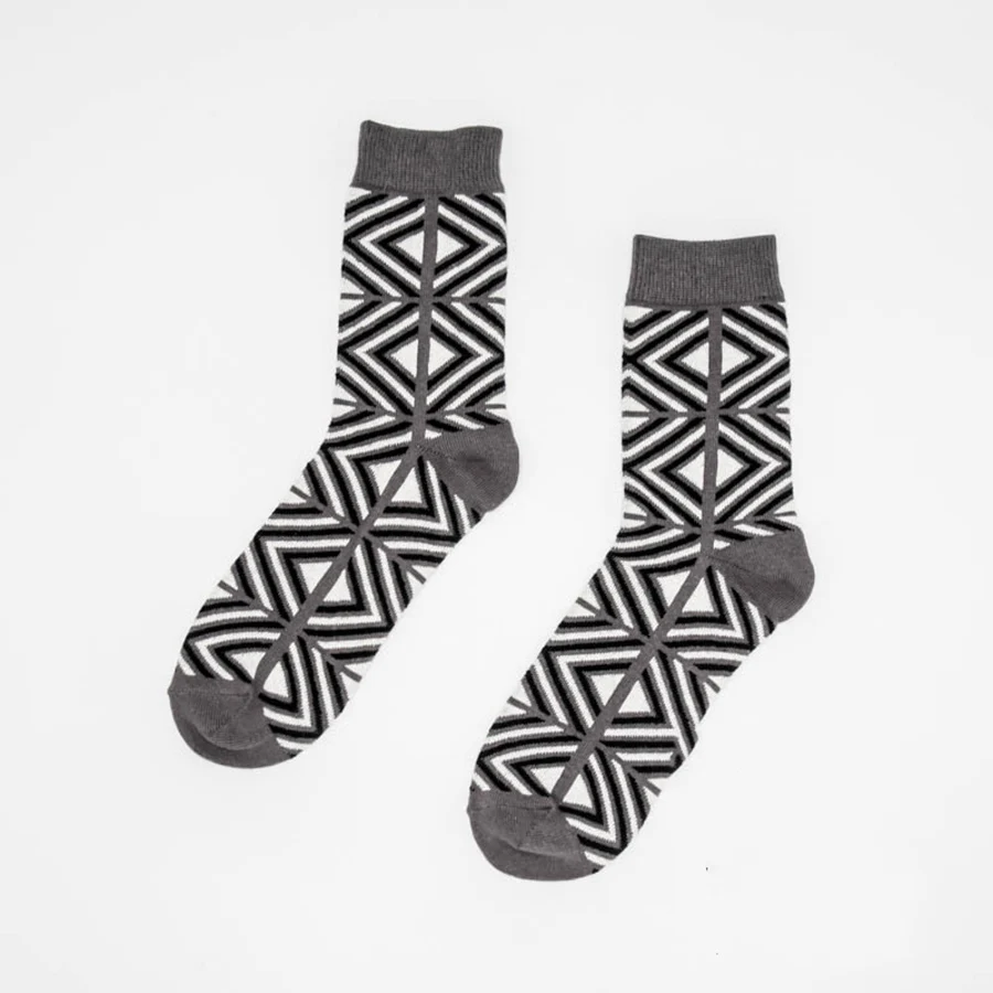 [WPLOIKJD] Мода calcetines ретро Harajuku Japannationale stijl katoen hennep sokken большой размер kleurrijke Mannen sokke - Цвет: Gray Socks