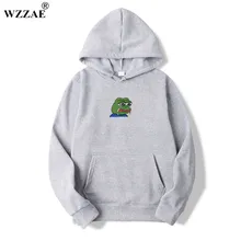 Модные мужские толстовки с принтом каракули Sad Frog, толстовки с капюшоном, Мужская толстовка в стиле хип-хоп из флиса высокого качества, черный с капюшоном, тонкая спортивная одежда