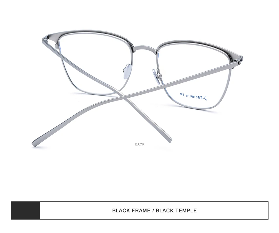 Оправа для очков из чистого титана, Мужские квадратные очки по рецепту, винтажные оптические очки для близорукости, очки для мужчин 866