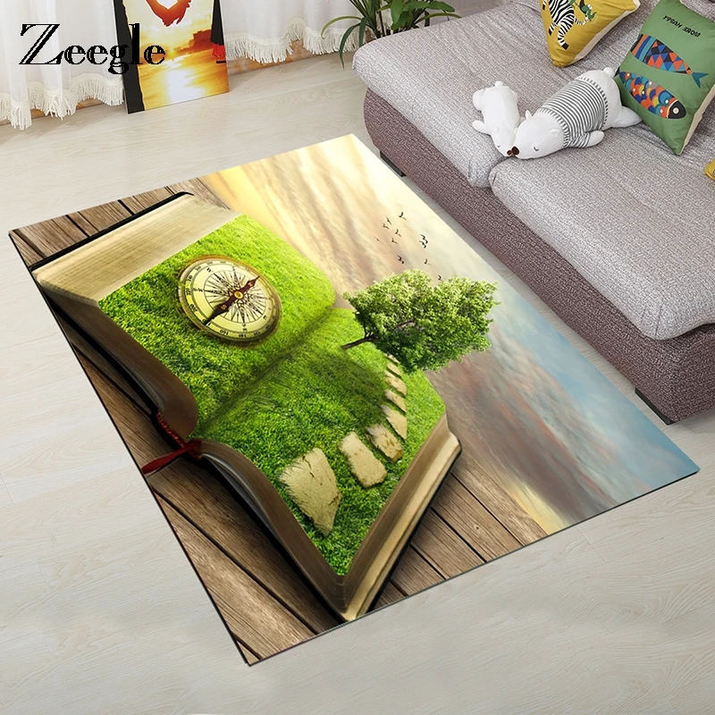 

Zeegle Carpet For Living Room Floor Mat Kids Bedroom 3D Carpet Absorbent Kitchen Mats Bathroom Carpet Sofa Beside Non-slip Rug
