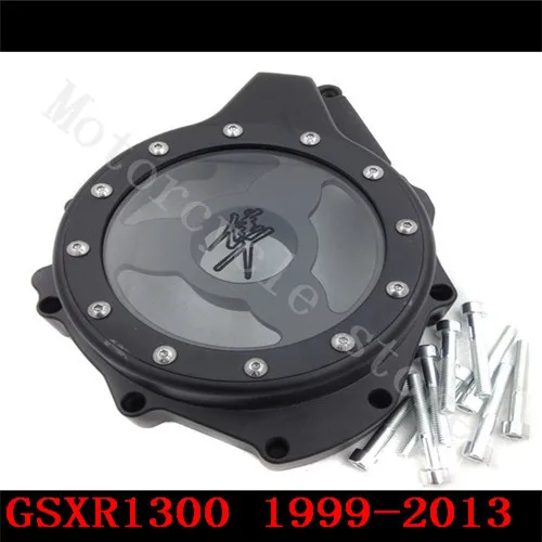 

For Suzuli GSXR1300 GSX-R 1300 Hayabusa GSX1300R 1999-2013 2014 2015 Motorcycle see through Engine Stator Cover Black Lefe side