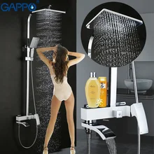 GAPPO bathroom shower faucet set bronze bathtub faucet mixer tap waterfall wall stainless shower head chrome Shower set GA24078