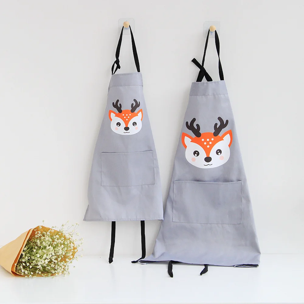  cute cartoon animal Parenting Apron cotton washing Kitchen baking pinafore kid draw antifouling bib - 32862041144