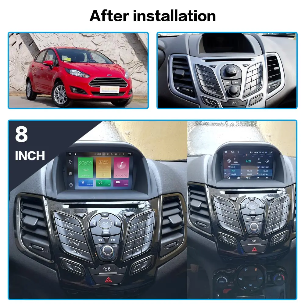 Sale Android 8.0 8.1 Car Multimedia Stereo for Ford Fiesta 2013 2014 2015 2016 IPS Screen head unit radio tape Pad Radio GPS Video 4
