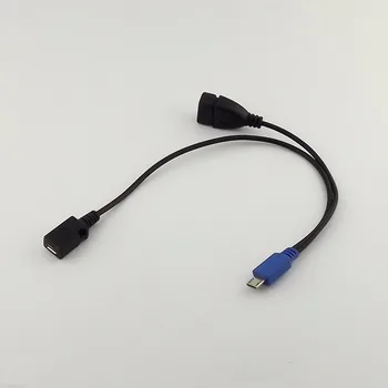 

10pcs Micro USB Host OTG Y Hub Cable HDD Extra Power Charge Supply 20cm 30cm