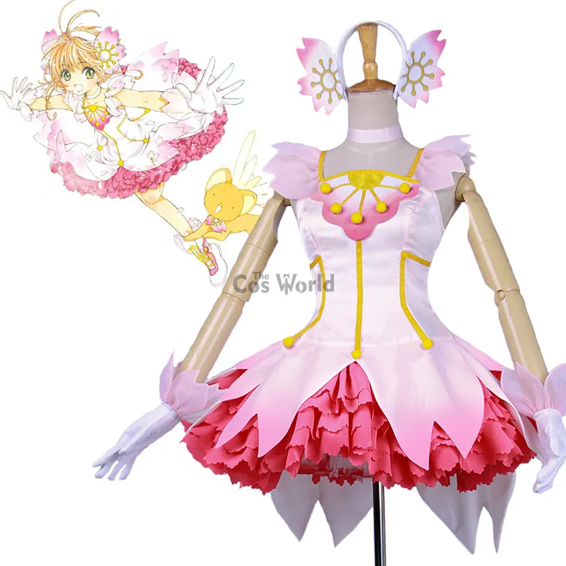 Cardcaptor Sakura прозрачная карта Сакура КИНОМОТО платье бальное униформа наряд аниме