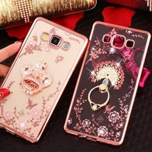 

New Luxury Flower Soft TPU Silicone Ring Holder Phone Case For Samsung Galaxy J1 2016 J3 J5 J7 A5 A7 J2 Prime Grand Capa Cover