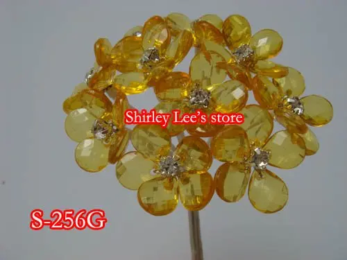 

HOT SALE!! 72 Bunches=720 Flowers X Acrylic Diamante Flower IN GOLD, CRYSTAL BEADED DAISY,WEDDING *FREE SHIPPING BY EMS*