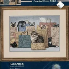 Золотая коллекция Прекрасный Счетный Набор для вышивки крестом сумка дамские кошки котята кошечки кошки и хозяйственная сумка DIM 13662