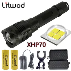 Z20 Litwod P78 CREE XHP70 конвой объектива 32 Вт чип лампы 18650 3200lm Мощный тактический светодио дный фонарик зум