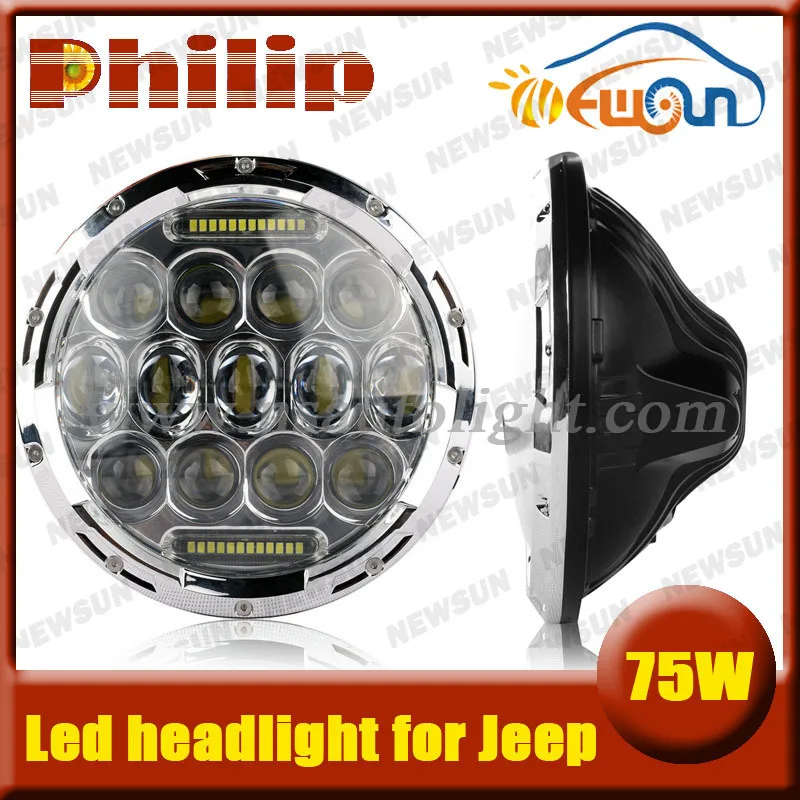

2 x 75W 7 inch Spot Beam Offroad LED Driving Work Light Led Headlight For JEEP SUV ATV 4x4 Car Boat Truck Tractor Fog HeadLamp