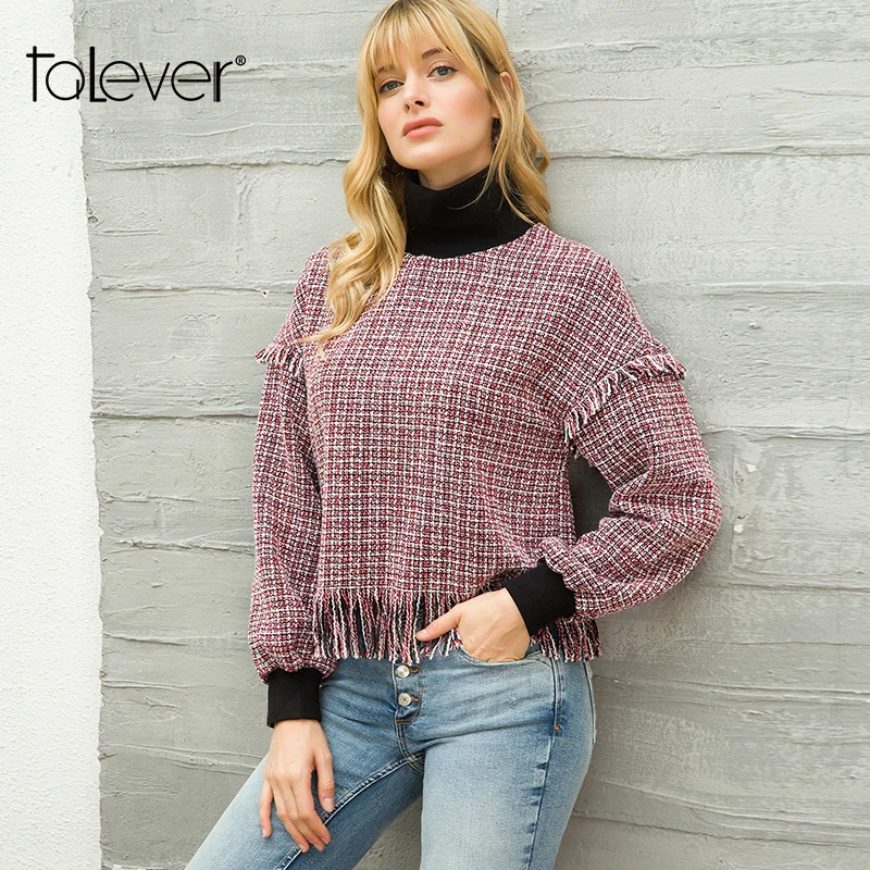 Winter Pullover Sweatshirts Women's Long Sleeve Turtleneck
