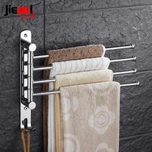 Stainless Steel Towel Hanger Brand Towel Rack Wall Mount Swivel Towel Holder Rail Bathroom Rotating 3 Arm Towel Bar with Hooks