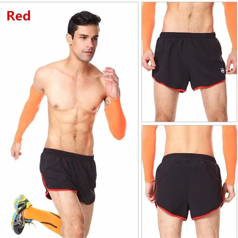 

3 Colors Men Running Shorts Male Sports Fitness Workout Shorts Quick Dry Breathable Marathon Professional Short Pants Size S-3XL