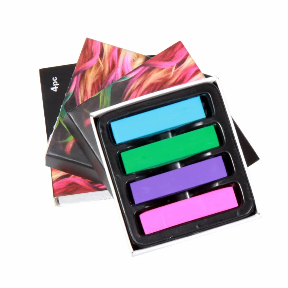 

Natural 4 Pieces/Set Hair Chalk Dye Soft Hair Pastels Kit Hair Beauty Care Fashion Hair Chalks Easy Temporary Colors New