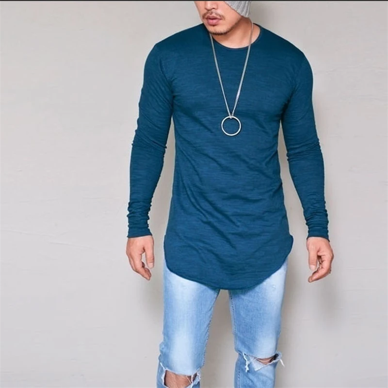 camisetas largas de hombre