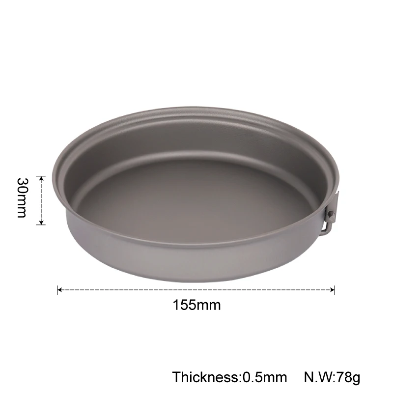 TOAKS T-16 Ultralight Outdoor Camping Titanium Pot & pan Cooking Pot fry pan Titamium Cookware Sets Pot
