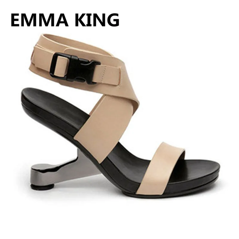 

Design Strange Heel Sandals For Women Open Toe Sexy High Heels Ankle Strap Ladies Summer Platform Shoes Woman Gladiator Sandals