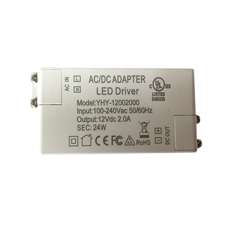 1 шт DC 24w 2A AC 100 V 240 Высокое качество Трансформаторы освещения высокое Безопасный