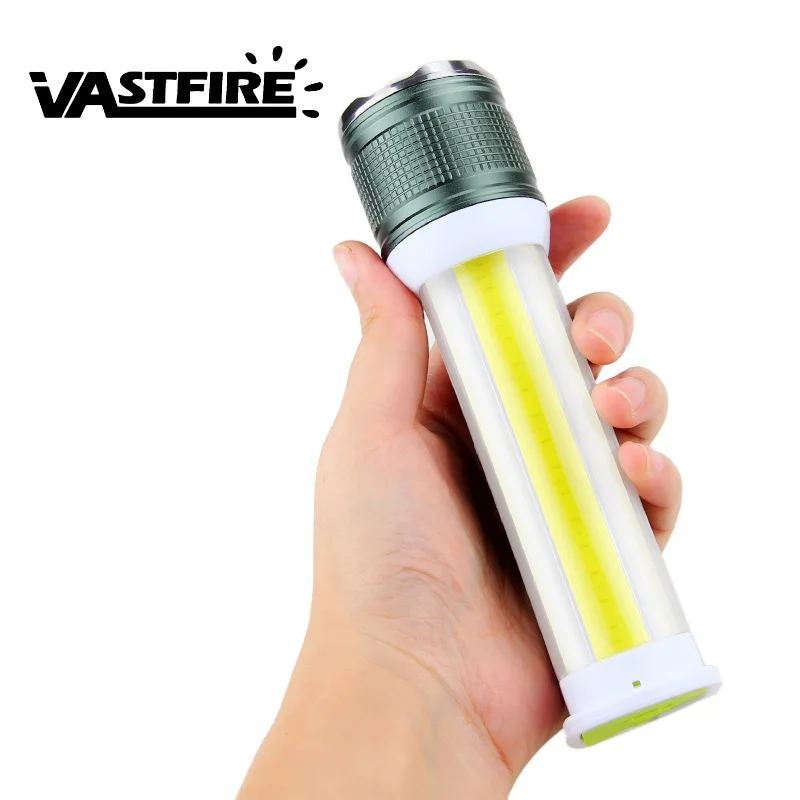 Koop Outdoor Zoomable Oplaadbare Zaklamp 1000 Lumen Draagbare lanternTorch COB Rood + wit + T6 LED Krachtige Worklight + Batterij + USB