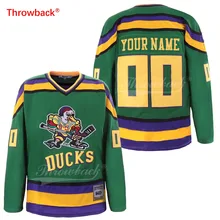 Throwback Jersey Men's Duck Jersey Ice Hockey Jerseys Customized Name Number Colour White Green Black Size S-XXXL Free Shipping 1954 north dakota sioux jersey 14 all stitched custom any name and any number men s throwback hockey jersey free shipping