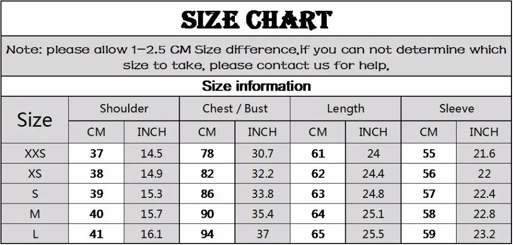 size chart