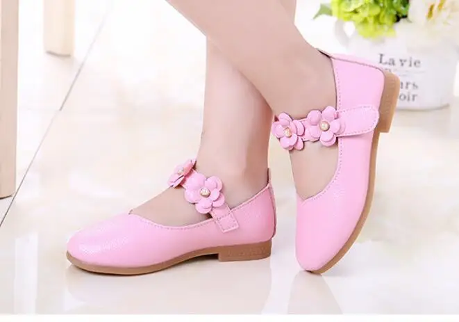 Обувь для девочек; цвет белый, розовый; детская Свадебная обувь с цветочным узором; кожаная обувь принцессы для девочек; школьная танцевальная обувь