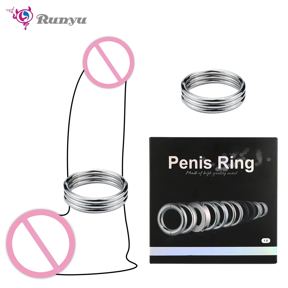 Runyu петух кольца металлическое Целомудрие из нержавеющей физиотерапии Металлические Кольца для пениса кольца мужские головка пениса