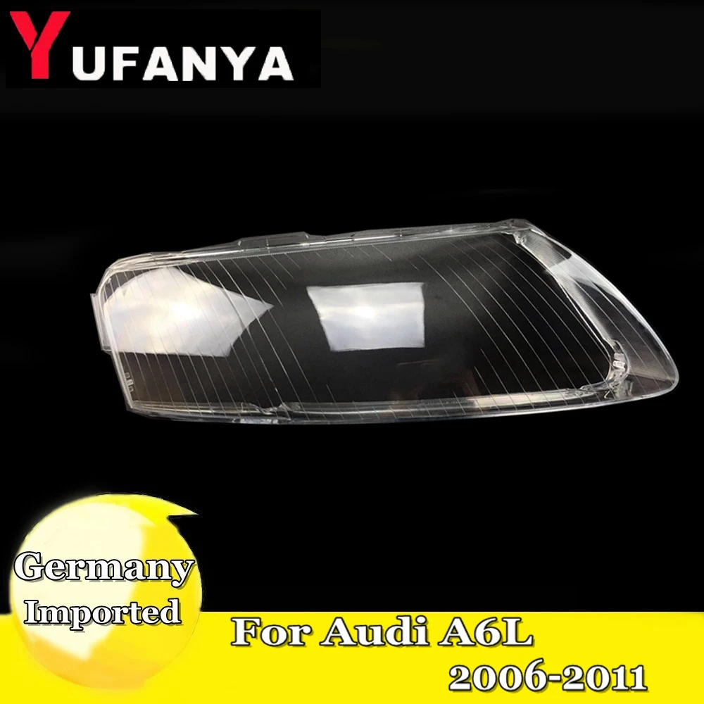 

car Left Right Housing Headlight Lens Shell Cover Lamp Assembly for Audi A6L 2006-2011 Replacement LED Plastic Clear Mask