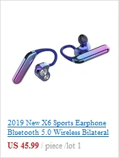 X6 Спортивные наушники Bluetooth 5,0 Беспроводной двусторонний стерео длинные серьги гарнитура Ipx7 уровень нано Водонепроницаемый наушники