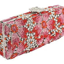 Позолоченные Модный комплект шнека полноценно ужин пакеты Diamond Flower мешок руки международная торговля вечерняя сумочка 88279