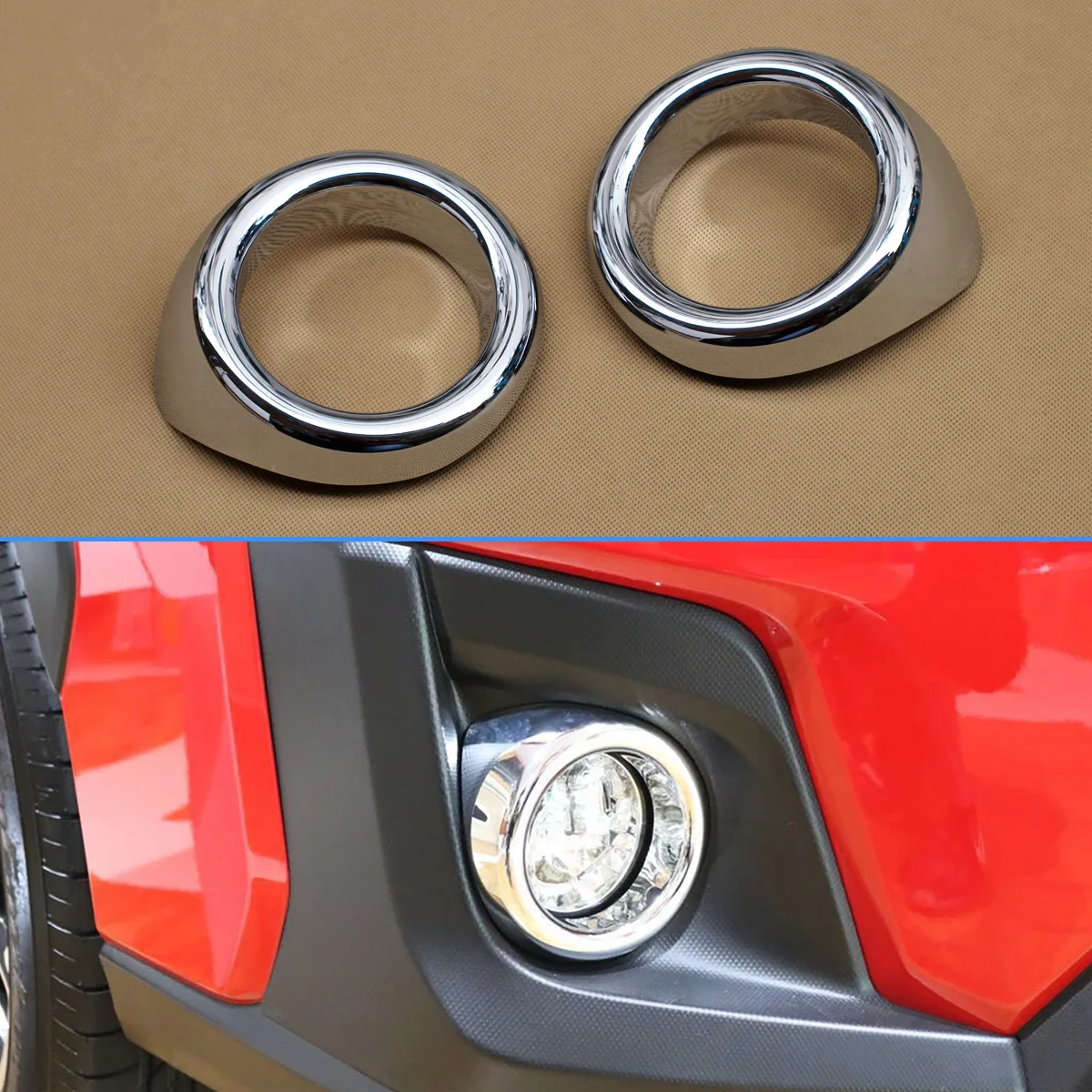 Birght Chrome Fog Light Cover 2Pcs/Set Faced Rings For 2018 Subaru