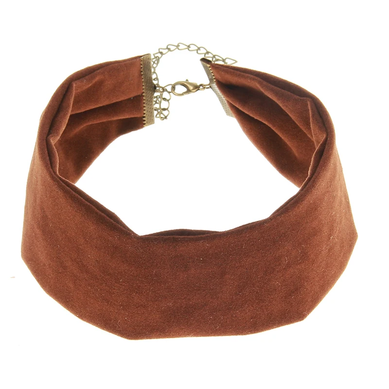 7 Colors Fashion Punk  Wide Plain Velvet Collar Choker Necklace Women Multicolor Gothic Basic Black Rope Necklaces Jewelry 5cm