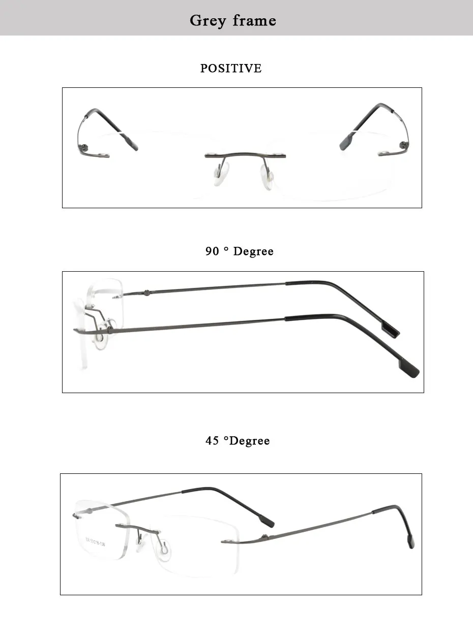 Без оправы с эффектом памяти металлических петлях оптическая оправа для очков очки 50 шт./лот 808