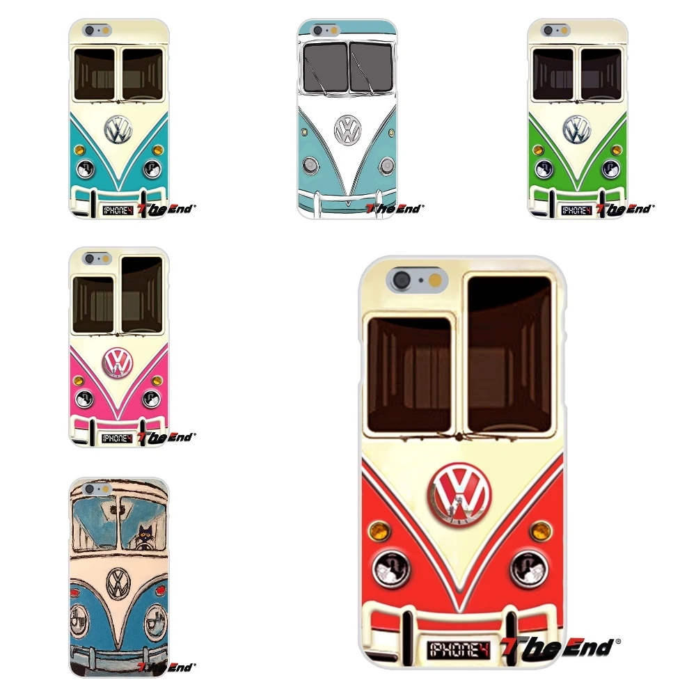 

For iPhone X 4 4S 5 5S 5C SE 6 6S 7 8 Plus Galaxy Grand Core Prime Alpha Volkswagen VW Pink Blue Minibus Silicone Soft Case