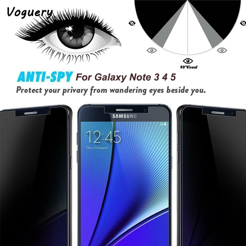 

For Note 5 4 3 Privacy Tempered Glass LCD Anti-Spy Screen Protector Film Screen Guard Cover Shield for Samsung Galaxy Note 4 5 3