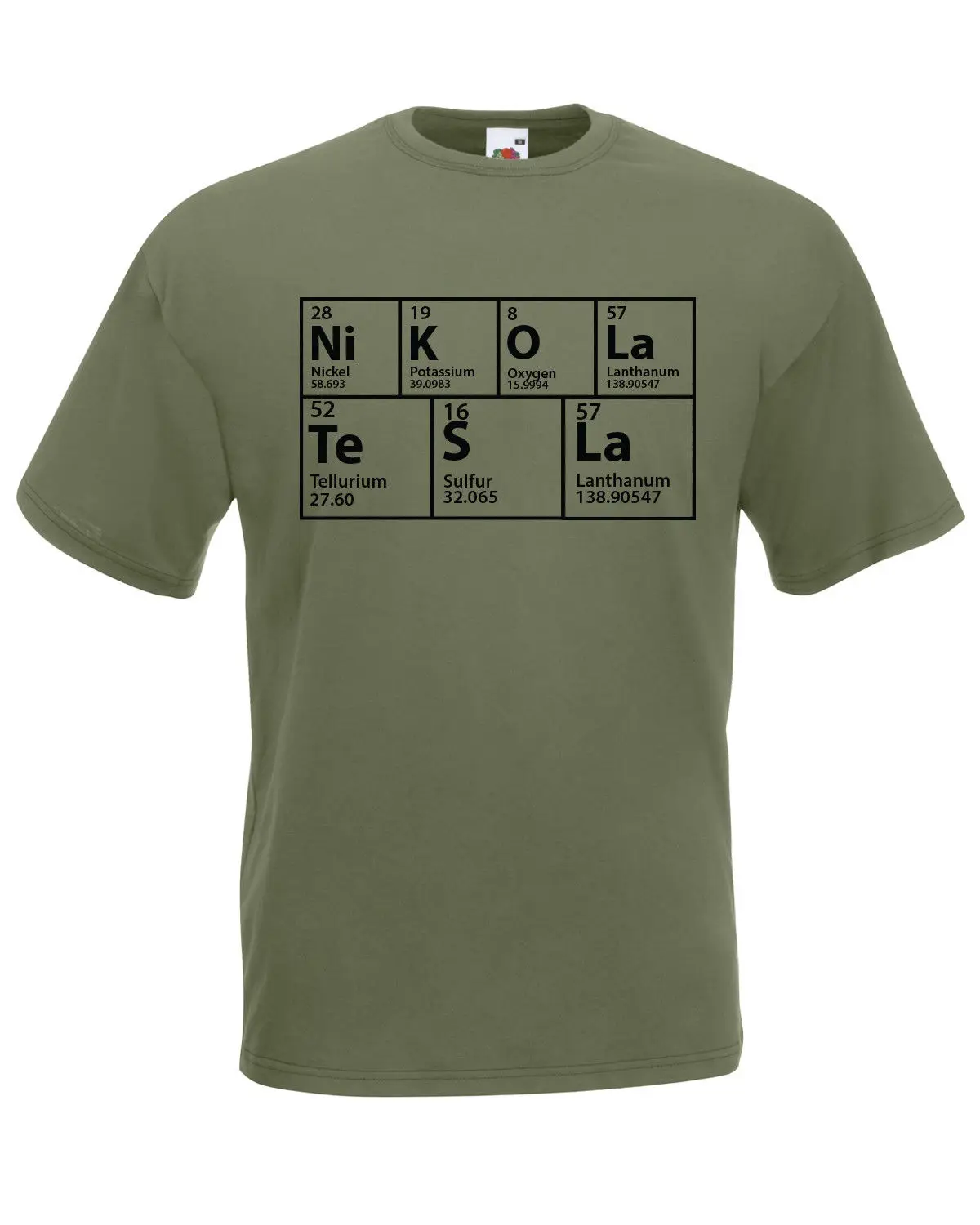 

2019 Fashion Summer Style THE BIG THEORY INSPIRED PERIODIC TABLE Nikola Tesla T-SHIRT Tee shirt