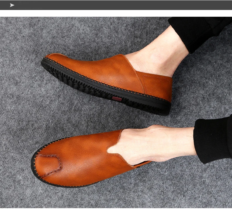 MYCOLEN/брендовая мужская обувь из натуральной кожи; модная мужская повседневная обувь в британском стиле с круглым носком без застежки; Мужская обувь Zapato Hombre Piel