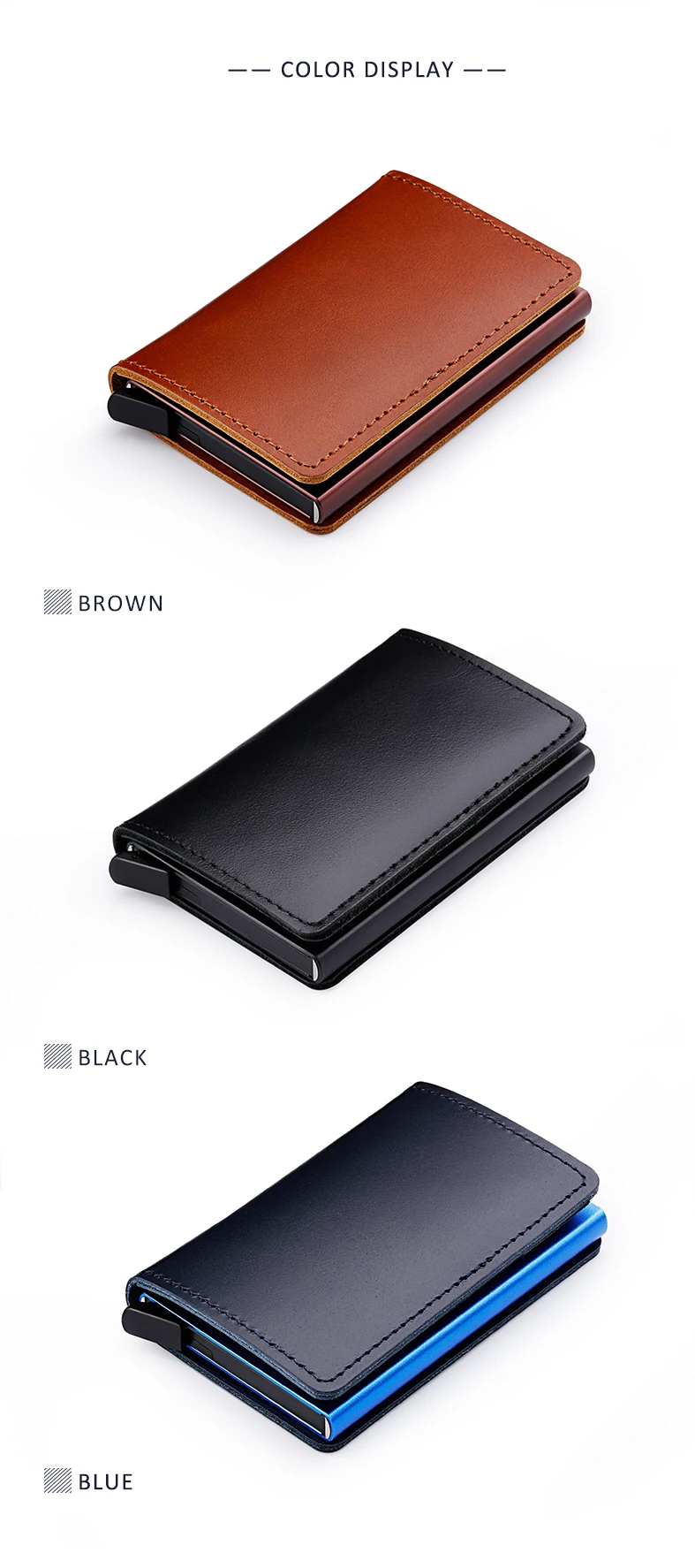 Casekey Luxury Men's Top Grain Genuine Leather Wallet Rfid Blocking Credit Card Holder Wallet