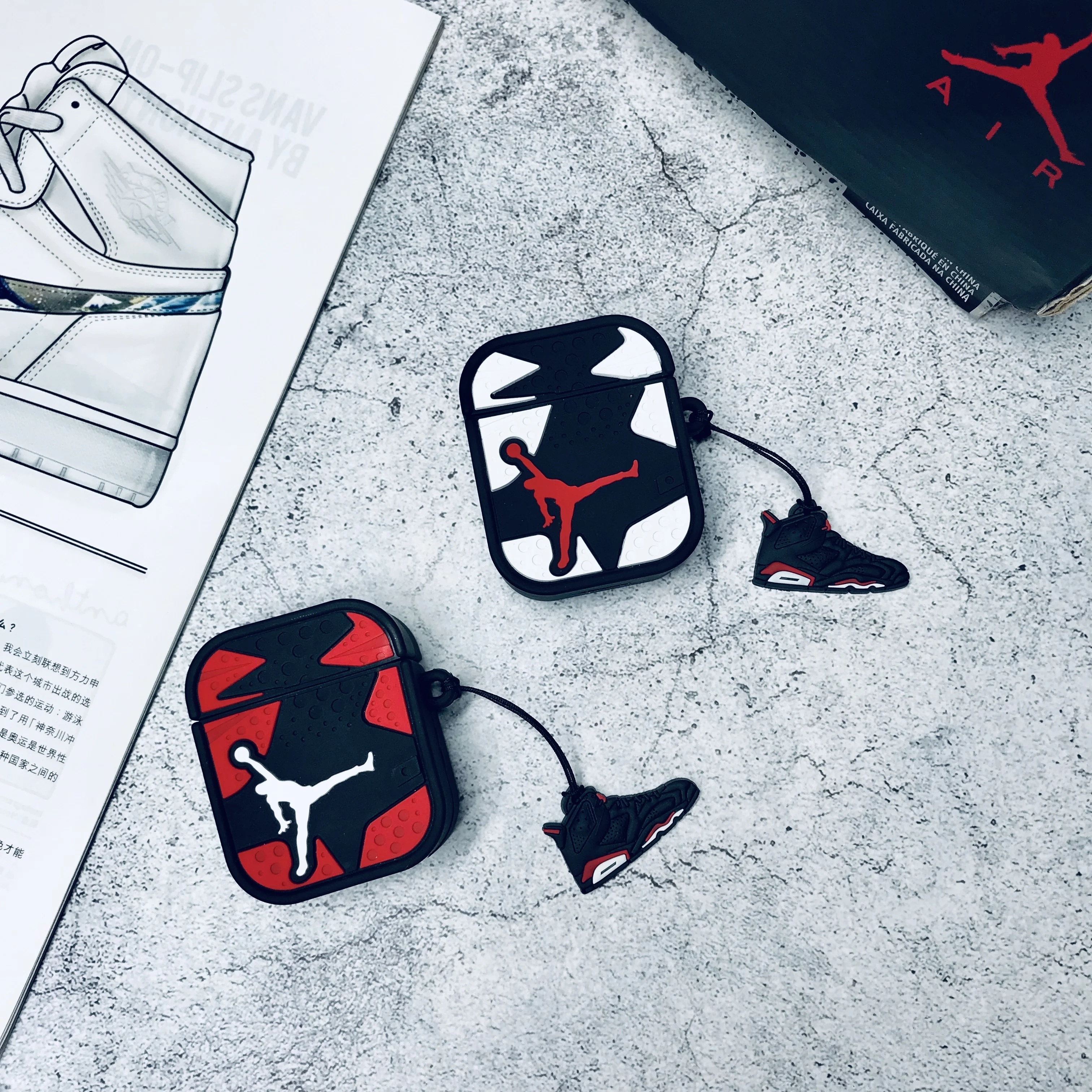 

Luxury Air Jordan 3D Silicone Earphone Case for Apple AirPods 2 Wireless Bluetooth Headset Jordan basketball shoes For Airpods 1