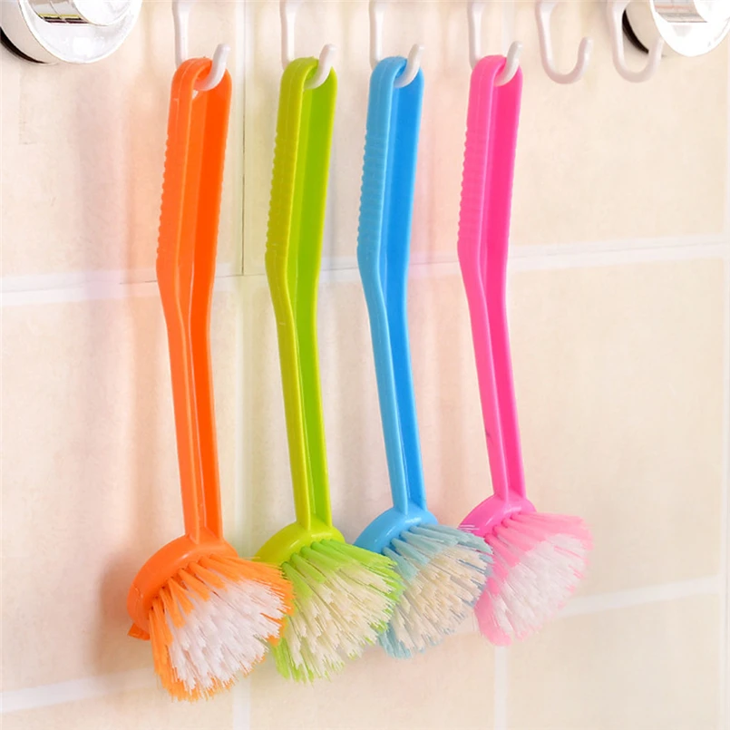 Utensilio de cocina Cepillo de limpieza Cepillo de mango largo puede ser colgado olla Drush lavavajillas hogar Herramientas de limpieza Cepillo de limpieza #4D19