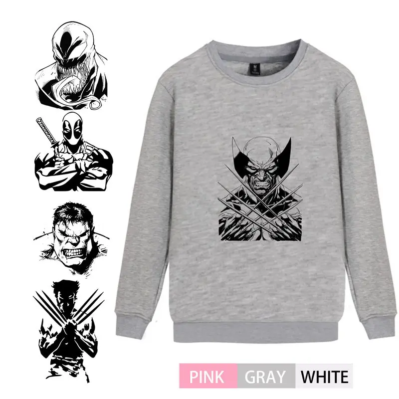 

Marvel Comic Wolf X-Men Hulk Deadpool Venom Trendy O-NECK Cotton Sweatshirts leisure Leisure Unisex Sweatsuit A193291