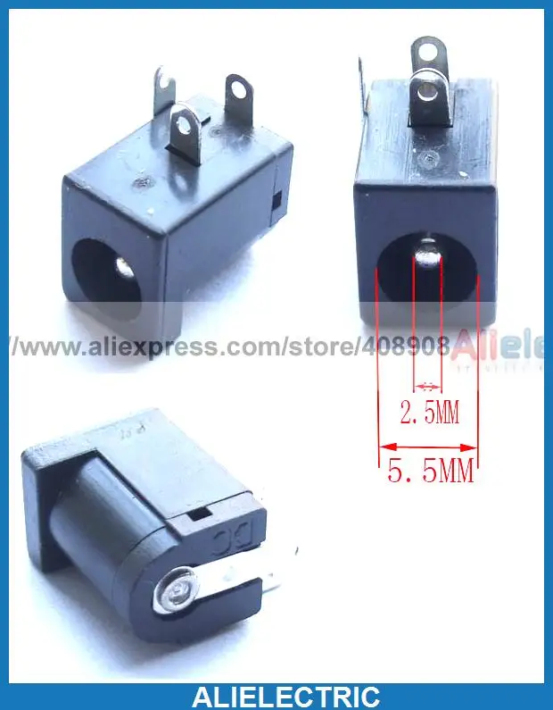 500 шт. 5,5 мм x 2,5 мм гнездо DC Мощность Plug PCB гнездо Зарядное устройство разъемы