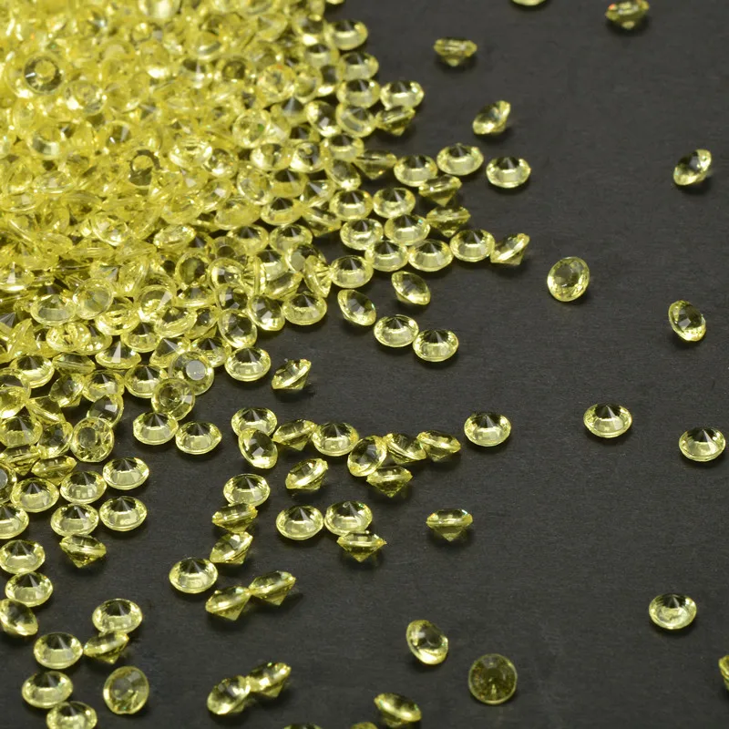Wholesale 2000 pcs 4.5mm yellow Diamond Wedding Table Scatter Acrylic Crystals Confetti