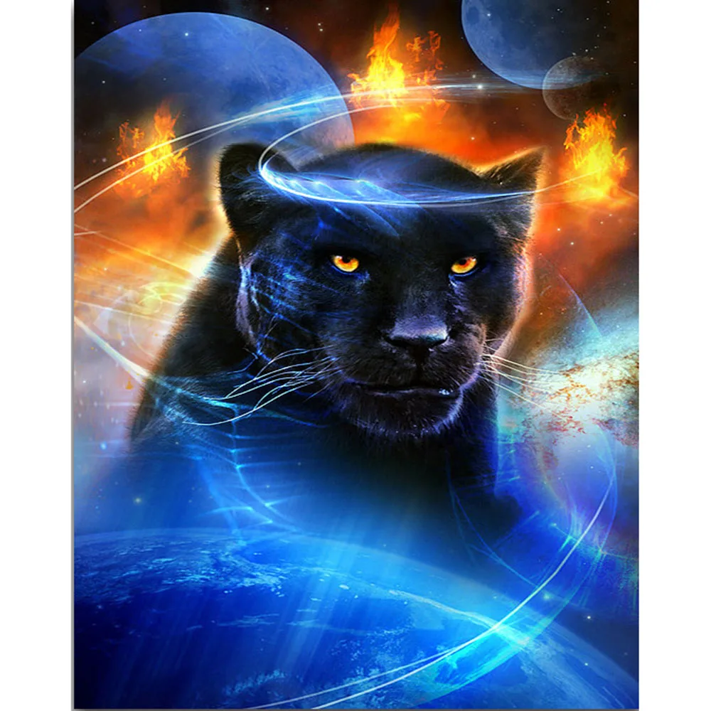 Panthers-Full-round-Diamond-painting-Cross-stitch-black-leopard-full-square-Diamond-mosaic-Cats-5D-DIY