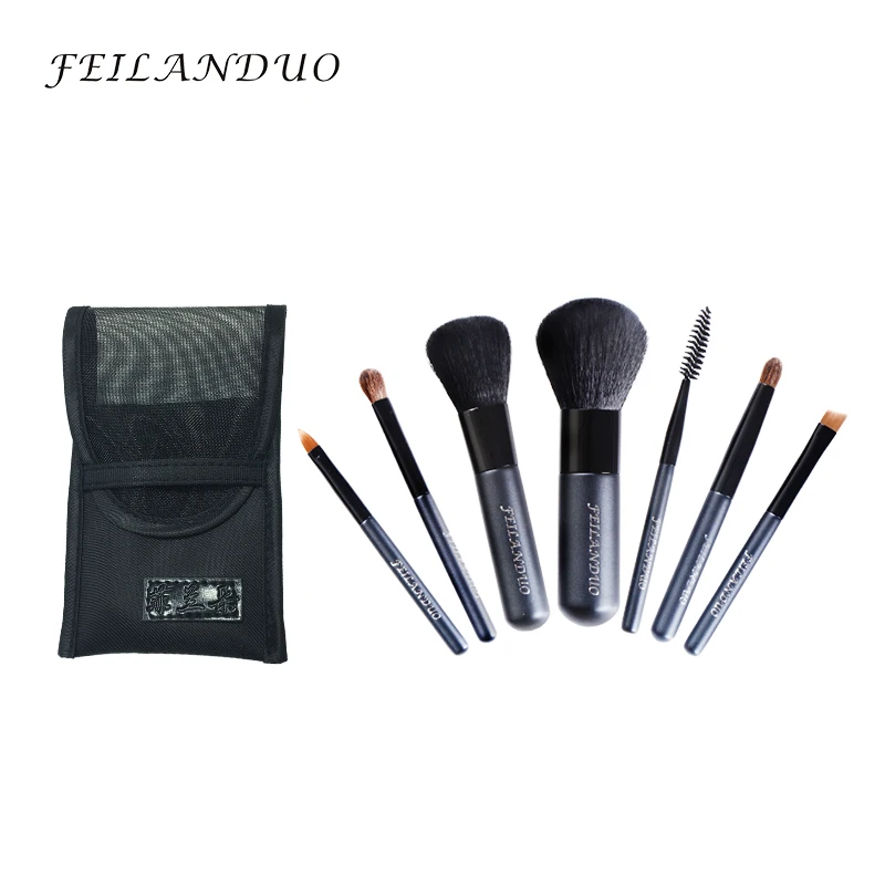 Профессиональный набор кистей для макияжа FEILANDUO, 7 шт., высокое качество, шерсть, волокно, инструменты для макияжа, подарок с мылом, кисти для макияжа