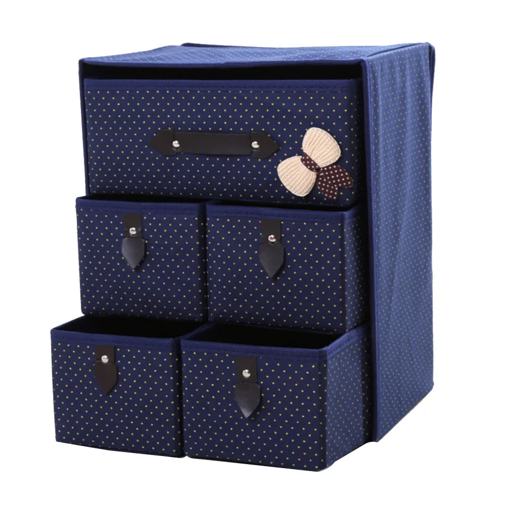 Foldable Moisture Proof Space Clothes Organizers 3 Layers 5 drawer DIY