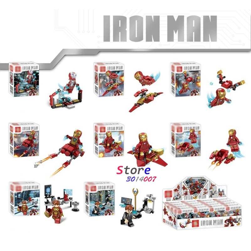 

1/Set SY624 Iron Man 8 In 1 Hulk Buster Ironman Ninja Skales idor Rattla Pythor Ironman Thanos building blocks toys for children