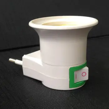 

HiMISS Professional EU Plug to E27 Bug Zapper LED Light Bulb Adapter Socket Holder with Switch