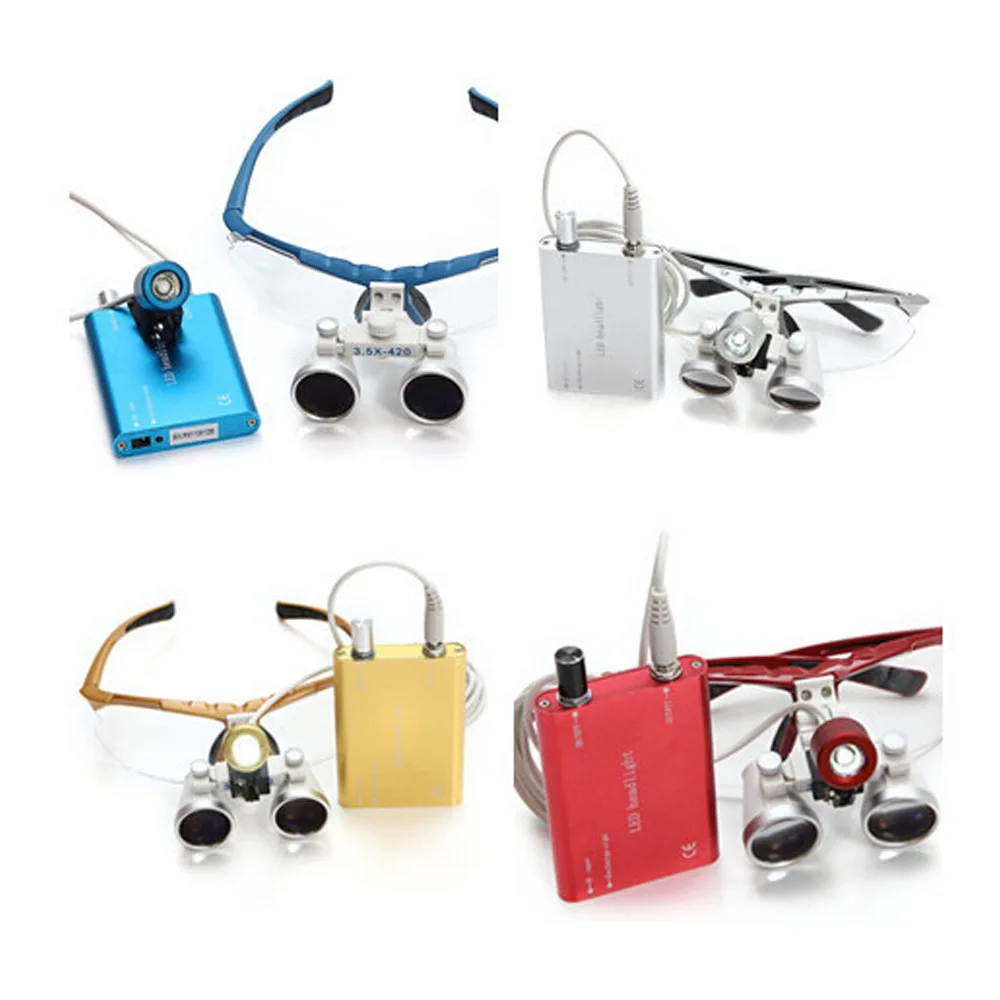 

3.5X420mm Dental Surgical Loupe Magnifier Binocular Magnifier With LED Head Light Lamp CE Proved Dental Loupes